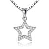 925 Sterling Silver Pentagram Heart Pendant Triangle Square Round Quadrangle Pendant Necklace