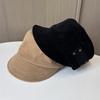 Suede Retro Rivet Buckle Flat Top Hat Women'S Versatile Casual Octagonal Hat Showing Face Small Cap