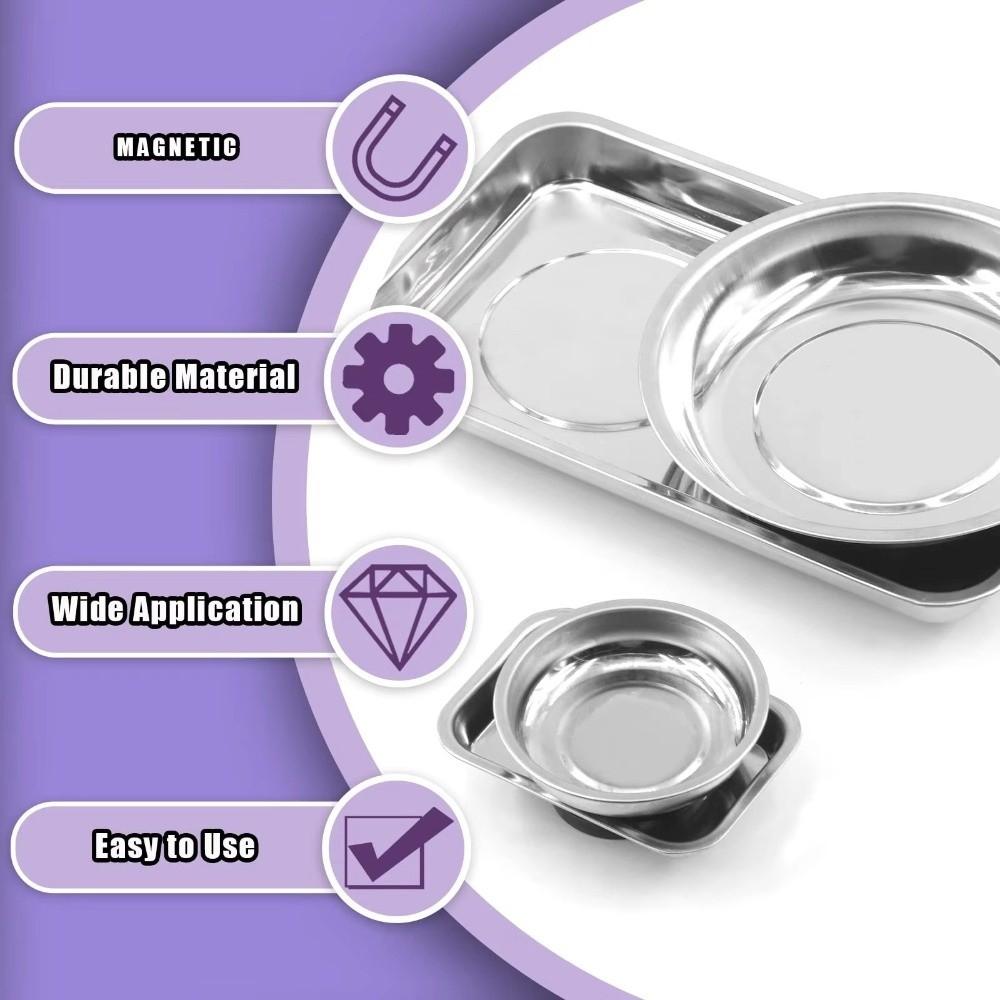 Soft Rubber Base Magnetic Tool Tray Magnetic Base Screw Tray New Parts Bowl  Workshop Use