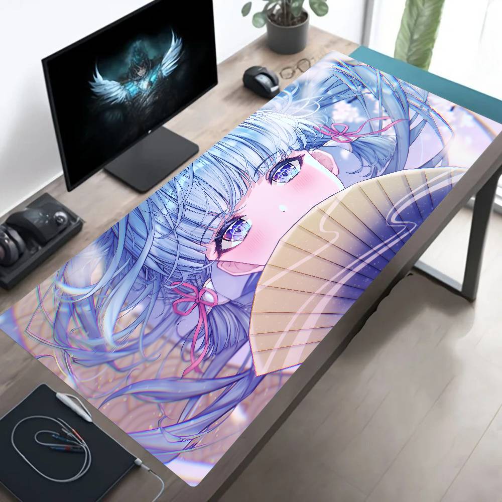Genshin Impact Anime Kamisato Ayaka Mouse Pad Large Gaming Keyboard Mat LockEdge Rubber Computer Office Accessories