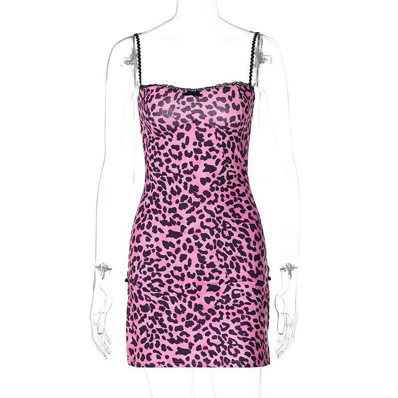 

Printed Side Slit Lace Camisole Dress Print Side Slit Lace Dress Pink L