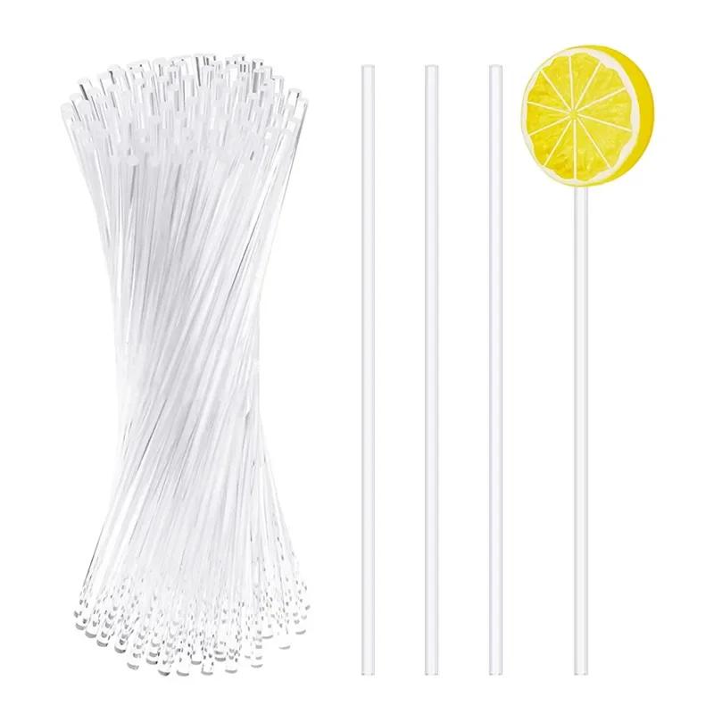 

100Pcs Food-Grade Hollow White Plastic Stick | For Lollipops, Candy, Baking & Cakes
