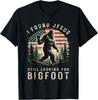 Retro I Found Jesus Still Looking for Bigfoot American Flag T-Shirt