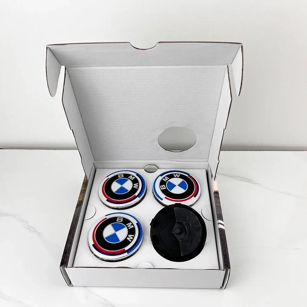 4Pcs BMW 50th Anniversary Floating Car Wheel Hub Center Caps 68mm/56mm Compatible with E36 F20 E46 E39 E38 E90 E60 E87 E34 E53 X djbf00