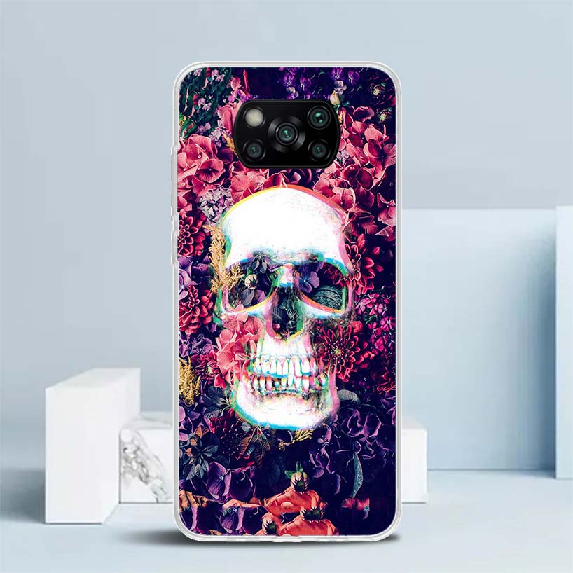 

Floral Sugar Skull Flower Soft Cover for Xiaomi Poco F7 Ultra X7 X6 X5 Pro M7 Phone Case Redmi 15 15C 13 13C 12 12C 10 10C Print Redmi 12