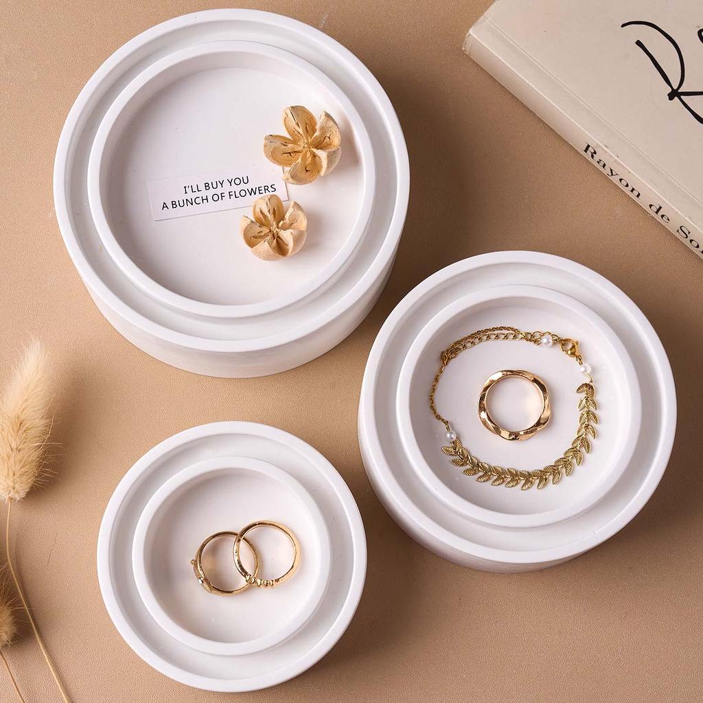 Round Candle Holder Silicone Mold DIY Candles Windproof Candlestick Base Casting Molds Plaster Resin Craft Making Home Decor