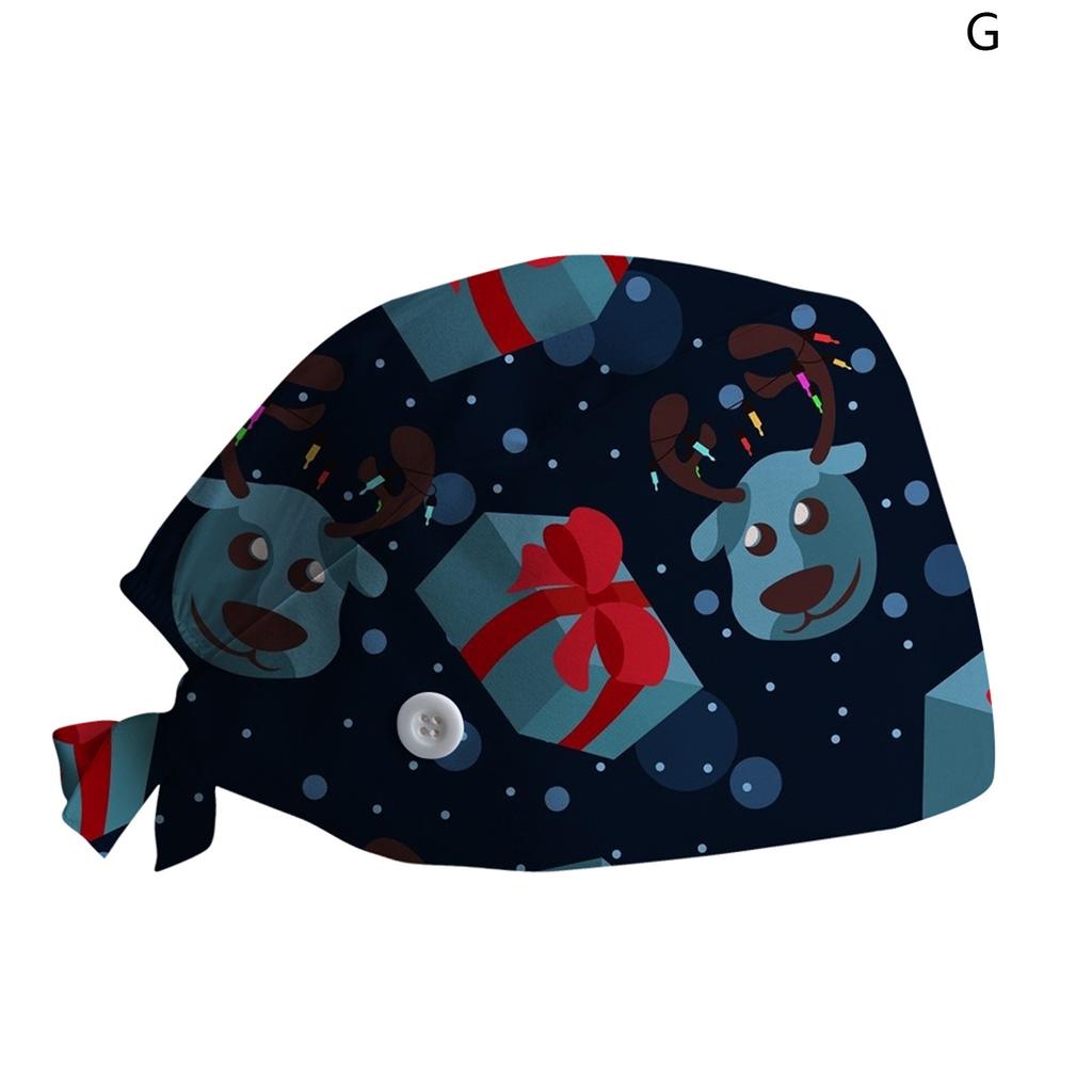 Christmas Print Hat Leisure Yashmak Stand-Ear