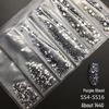 6-Grid Flat-Back Nail Art Rhinestone Set (1440pcs) - Mixed AB & Clear Glass Rhinestones Nail Decorations