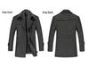 Men's Mid-Length Wool Coat with Scarf Collar and Thick Cotton Lining