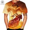 Sommer Rundhals 3D Flammen Totenkopf Print Top Modische Lässige Kurzarm Herren T-Shirts