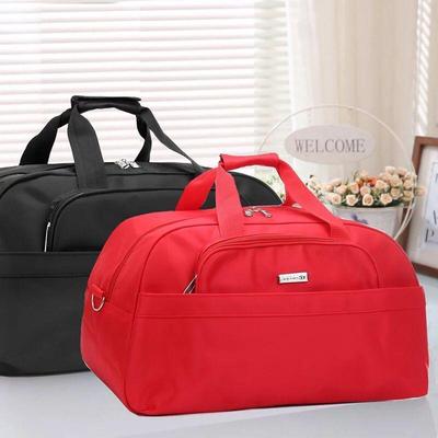 Large Capacity Red Travel Bag - Unisex Single Shoulder Wedding Luggage, Customizable Logo