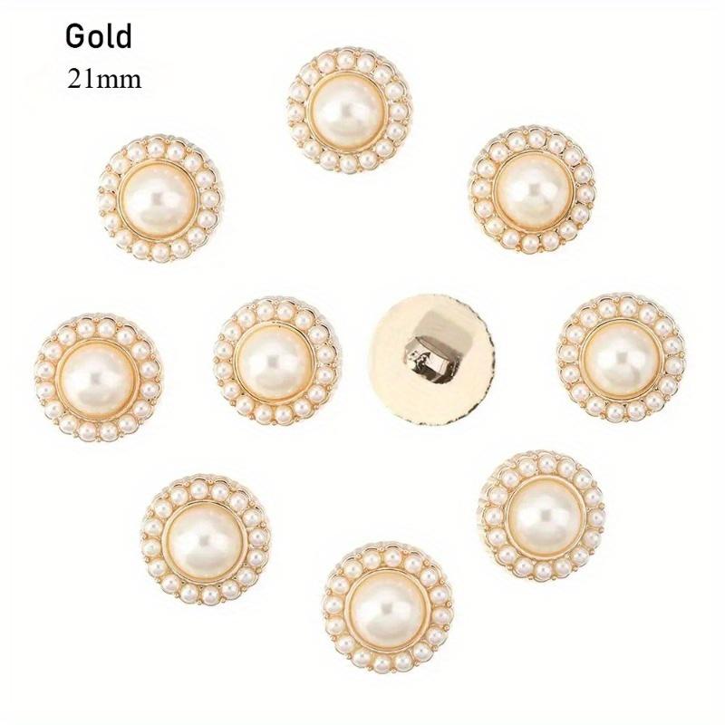 10 Piezas Botones de Ropa de Perla de Aleación DIY Botón de Costura para Ropa Costura a Mano Accesorios Hechos a Mano Accesorios Decorativos para Costura.