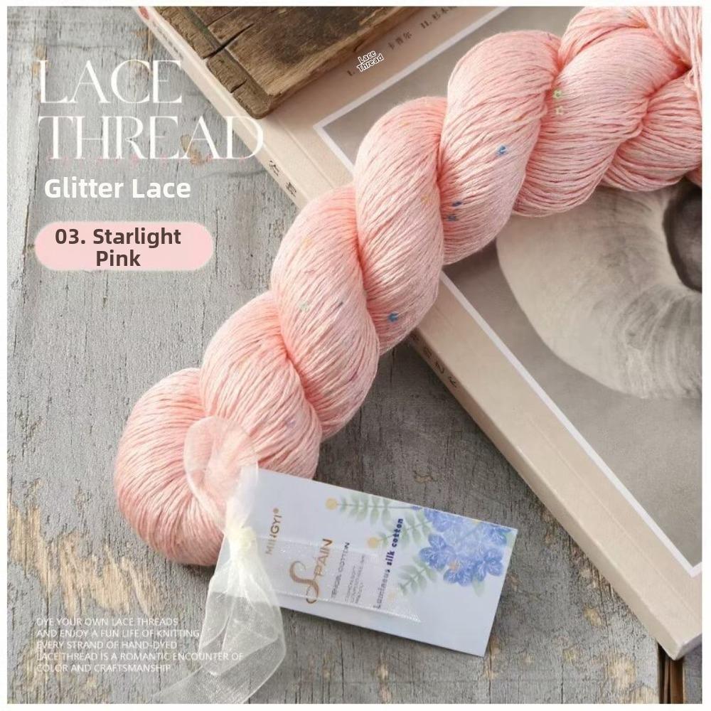 New 100g Weight Tencel Yarn Soft Texture Silk-like Solid Sequins Cotton Yarn Summer Lace Warm Feel Knitting Thread Hand Knitting