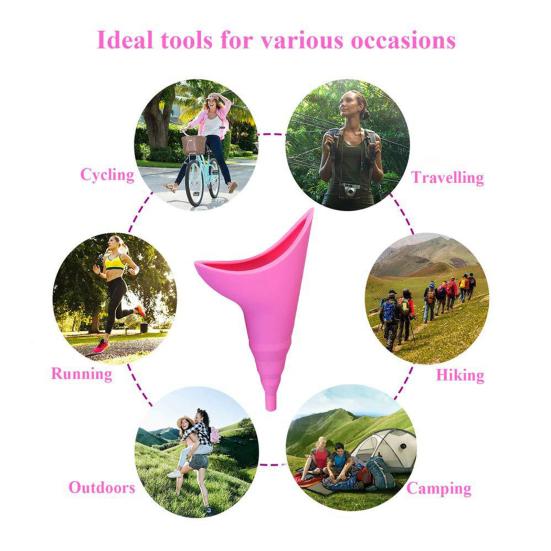 Female Urination Device Reusable Women Pee Funnel Eco-friendly Flexible Reusable Outdoor Travel Urinal Portable Women Urinal