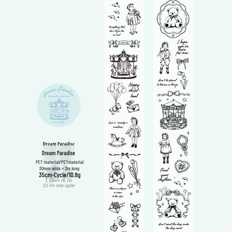 MòMò PET Tape - Romantic Notes Series: Candlelight Party Decor, 6 Styles, 3.0cm