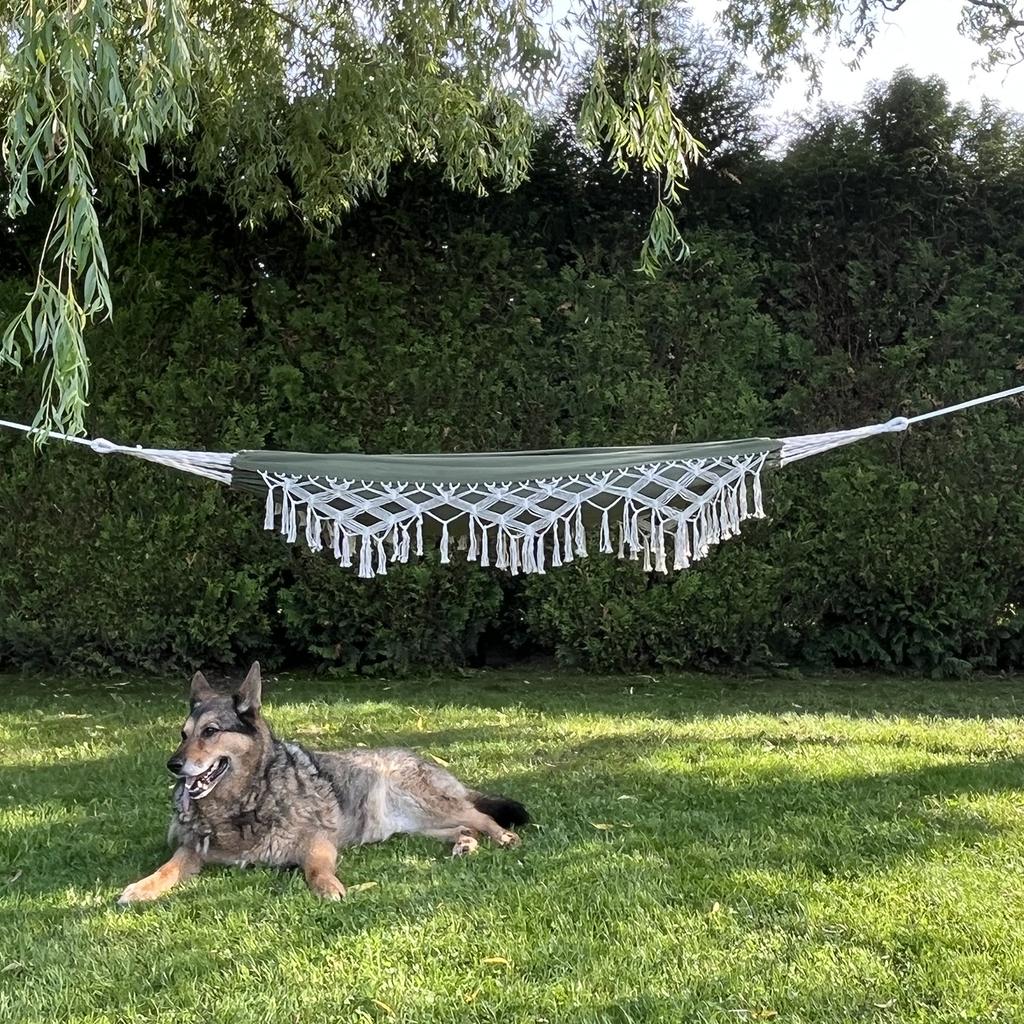 Boho Garden Hammock Brazilian Macrame Two-person Green Large Lounger Xxl