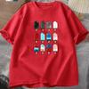 Summer Ice Cream Graphic Vintage Mens Cotton T-Shirt O-neck-short-sleeved Tee Unisex Casual Tshirts Top