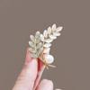 Luksus Golden Wheat Metal Brosje for Dame Dress Genser Stilig Lapel Pins Utsøkt Rhinestones Smykker Tilbehør Par Gave