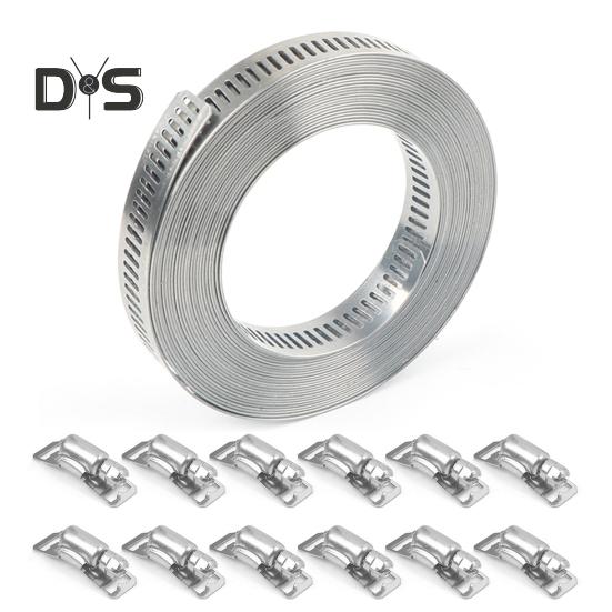 Stainless Steel Pipe Hose Clamps Rustproof Corrosion Resistant Easy To Use Adjustable Throat Clamp Worm Clip Hoop Cable Ties
