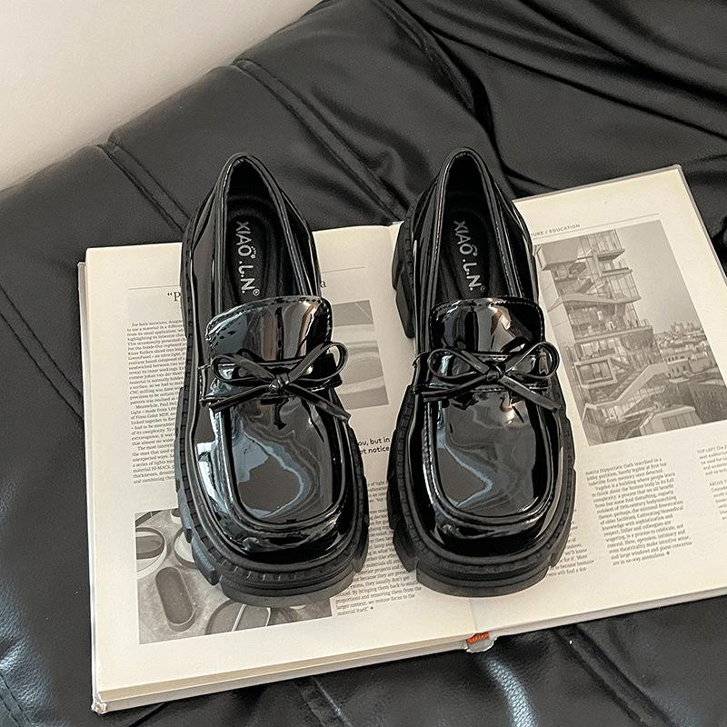 Fashion Academy Versatile Coarse Heel Platform Women's Summer Versatile Small Leather Shoes Mary Jane Single Shoes