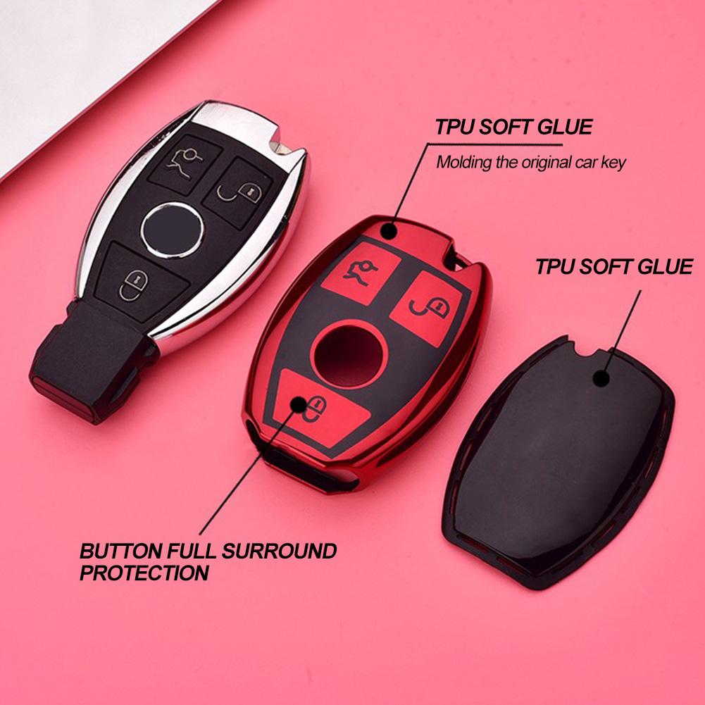 Soft TPU Car Remote Key Case Cover Fob For Mercedes Bnez CLA GLC GLA GLK W203 W210 W211 W204 W176 A B C R Class AMG Accessories