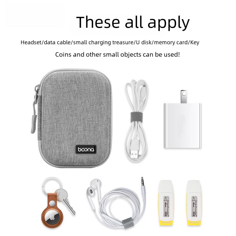 Bluetooth Headset & Charger Storage Box - EVA Protection for Cables, U-Disk, Phone Accessories