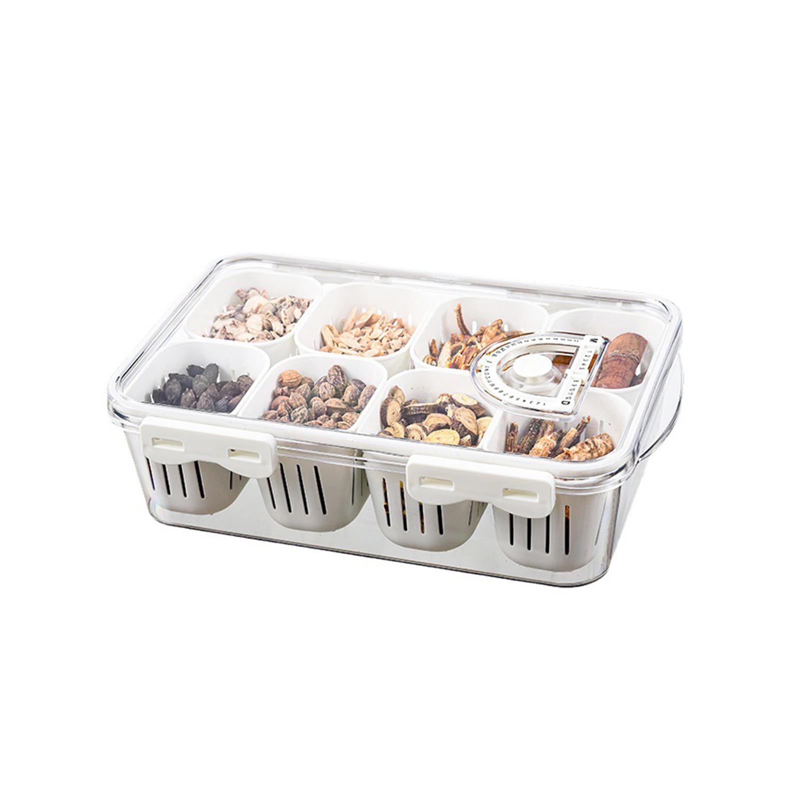 

Hollow Design Spice Box With 6/8 Grid Moisture-proof Seasoning Bottle For Home Kitchen