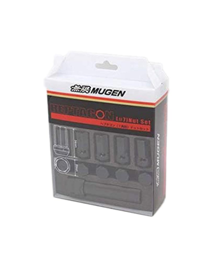 MUGEN Heptagon Nut Set (#7) Black 08181-XXB -K0S0-BL