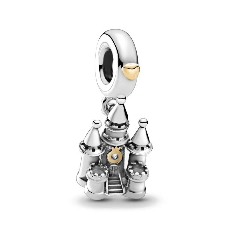 Ciondolo Fascino Argento 925 Fai da Te Torre Porta Castello Nave Angelo per Donne Gioielli Collana Bracciale Boutique