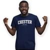 Chester Varsity Style Print With Coordinates Hand Printed T-Shirt Size S - 5XL
