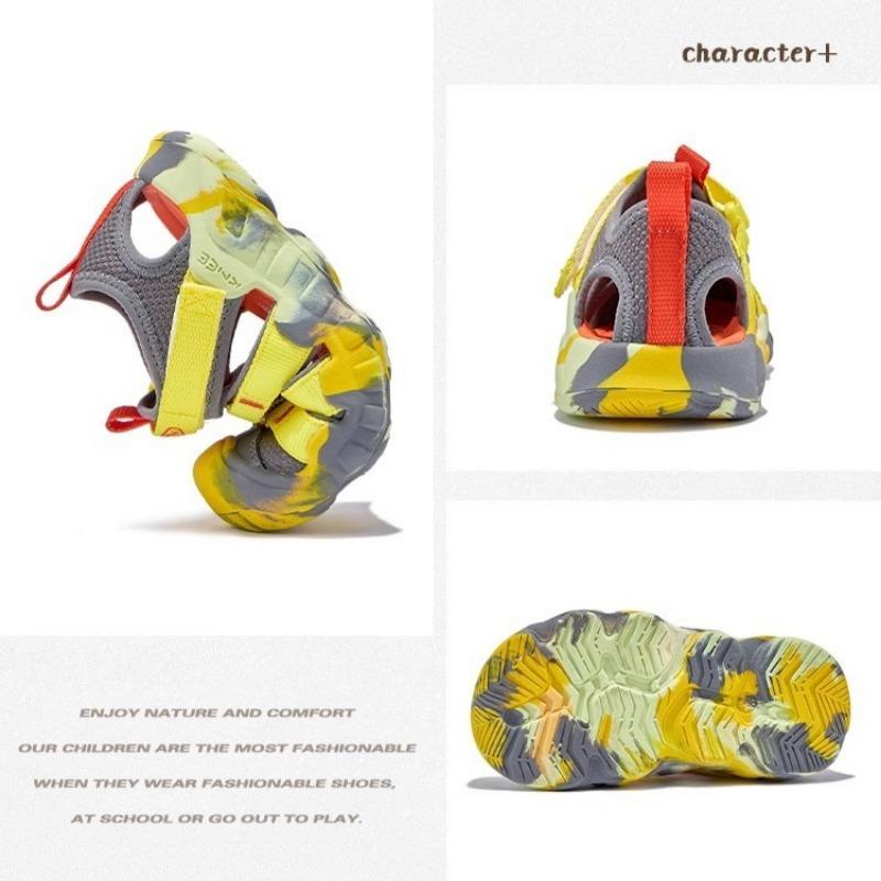 Kids Colorful Closed Toe Sandals Summer Outdoor Beach Shoes Non-Slip Hiking Wading Sandals for Boys Girls