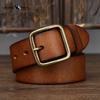 Korean Style Personality Fashion Genuine Leather Pin Buckle Pure Copper Men's Belt Men's Pure Cowhide Versatile Retro Belt