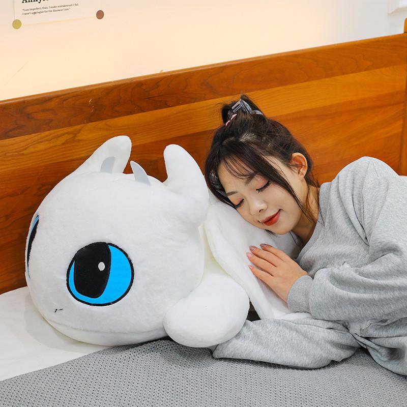 Adorable Rabbit Fur Fluffy Toothless Dragon Plush Toy Cuddly Pillow For Girls Birthday Gift