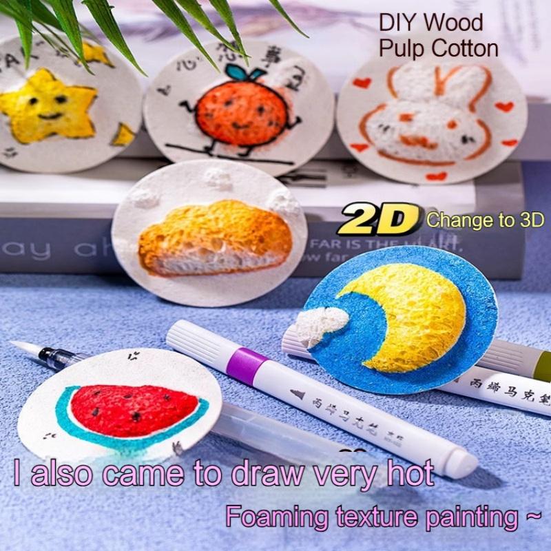 6.5-8cm Foam Texture Painting Paper White/Pink/Yellow Magic 3D Drawing Canvas Sponge Diy Puffy Texture Paper Art Drawing Paper