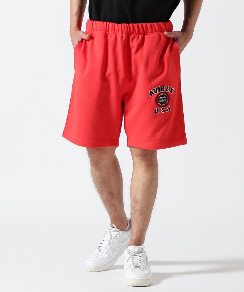 AVIREX Varsity Logo Shorts Store Varsity Logo Size XL (Official Exclusive) Men's Shorts, (150), Orange, 783-5913002