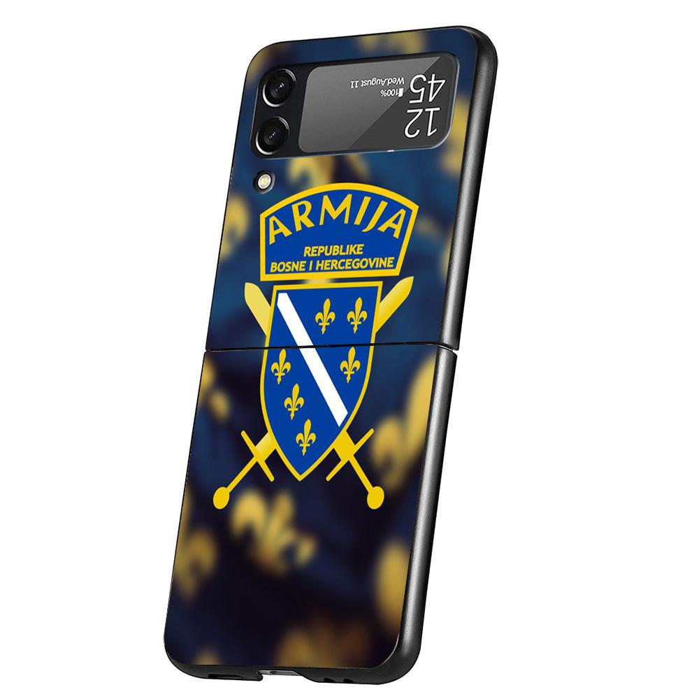 Bosnia And Herzegovina Flag Cover Phone Case For Samsung Galaxy Z Flip 7 6 5 4 3 5G Flip7 Flip6 Flip5 Flip4 Flip3 Black Fundas S