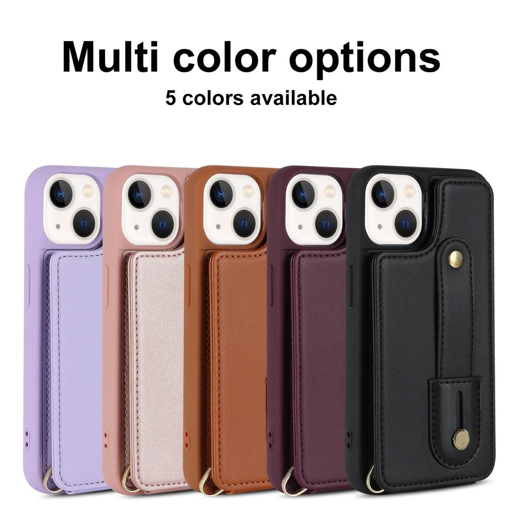 Crossbody Neckband Lanyard Wristband Wallet Leather Case for iPhone 16 Pro Max 15 Plus 14 11 12 13 XS SE Cards Holder Cover