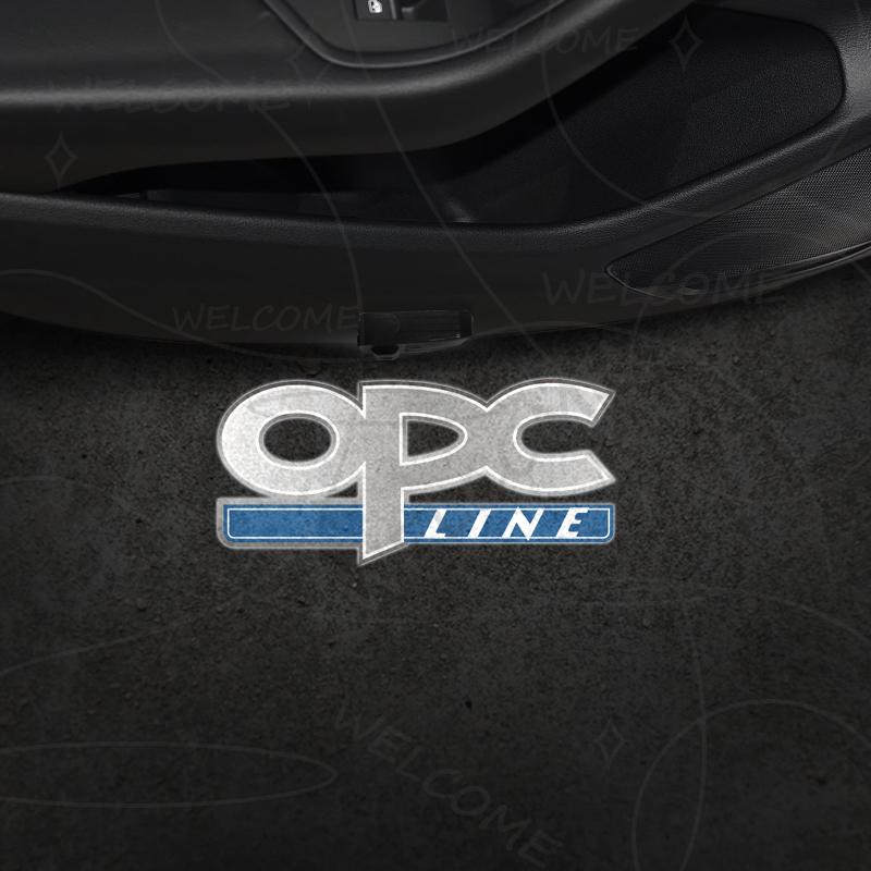 1/2Pcs For Opel Vauxhall VXR OPC Line GTC Logo Car HD Projector Lamp LED Auto Door Welcome Light Interior Decoration Accessories