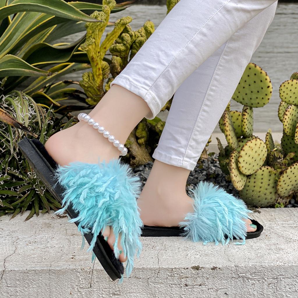 Fashion Women Slippers Warm Slides Casual Flat Low Heels Shoes for Women Solid Fur Short Plush Women Shoes Plus Size