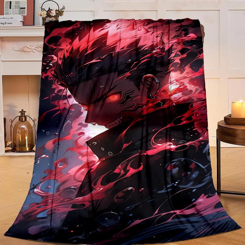 1PC Jujutsu Curse Battle Flannel Blanket Gift, Suitable for Both Men And Women, Soft Ideal for Beds And Sofa, Birthday Or Christmas Gift