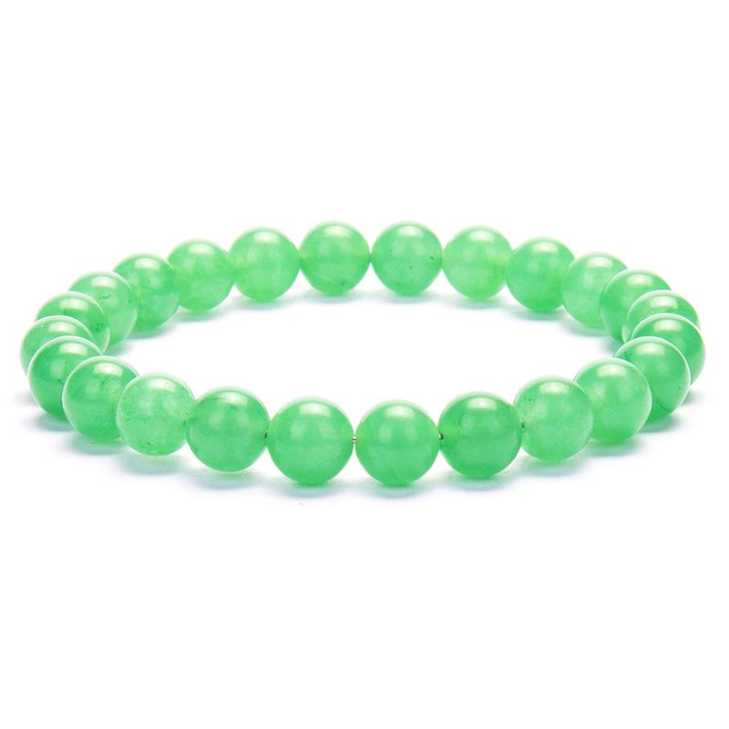 New European & American Style Cross Bracelet, 8MM Natural Stone Beaded Fashion Accessory