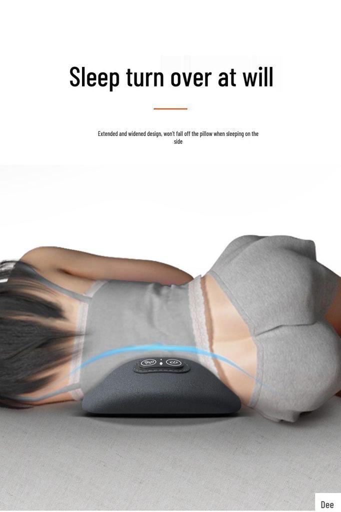 Heated Lumbar Support Massage Pillow for Sleep and Rest