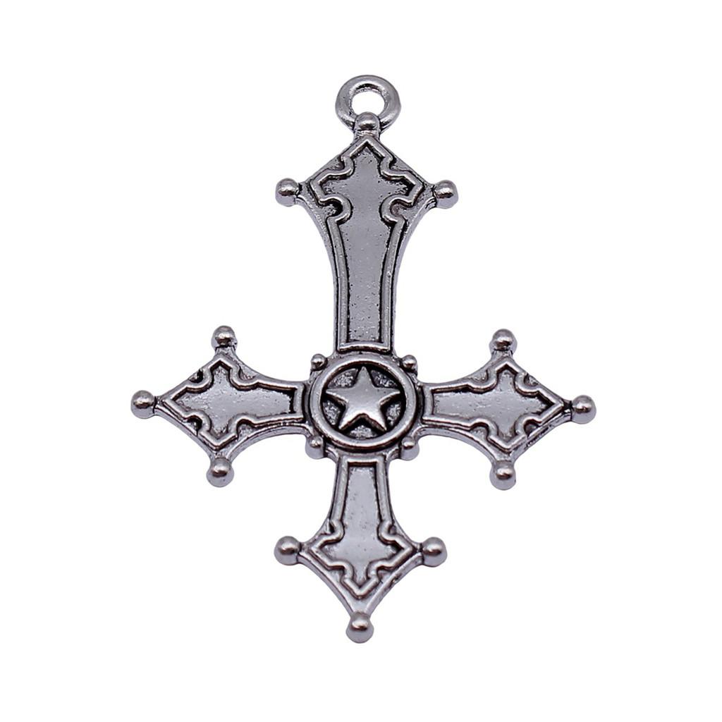 Hollow Cross Charms Multi Color Alloy Pendants For Gothic Christian Jewelry Accessories