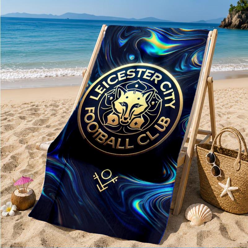 Fc Crest Design Printed Microfiber Beach Towel, Soft And Absorbent, Quick-Dry, Ideal for Summer Travel, Beach Essential, Swimming Pool