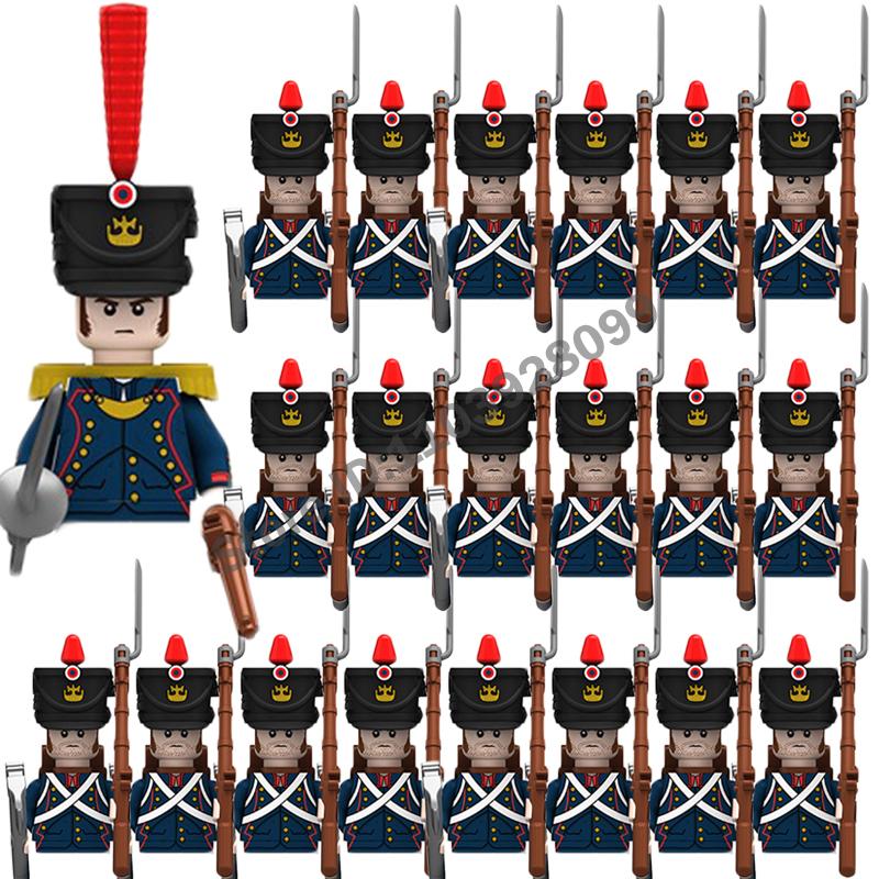 Medieval Military Building Blocks Napoleonic Wars Castle Knight Soldier Figures Weapons Guns British French Marshal Infantry Toy