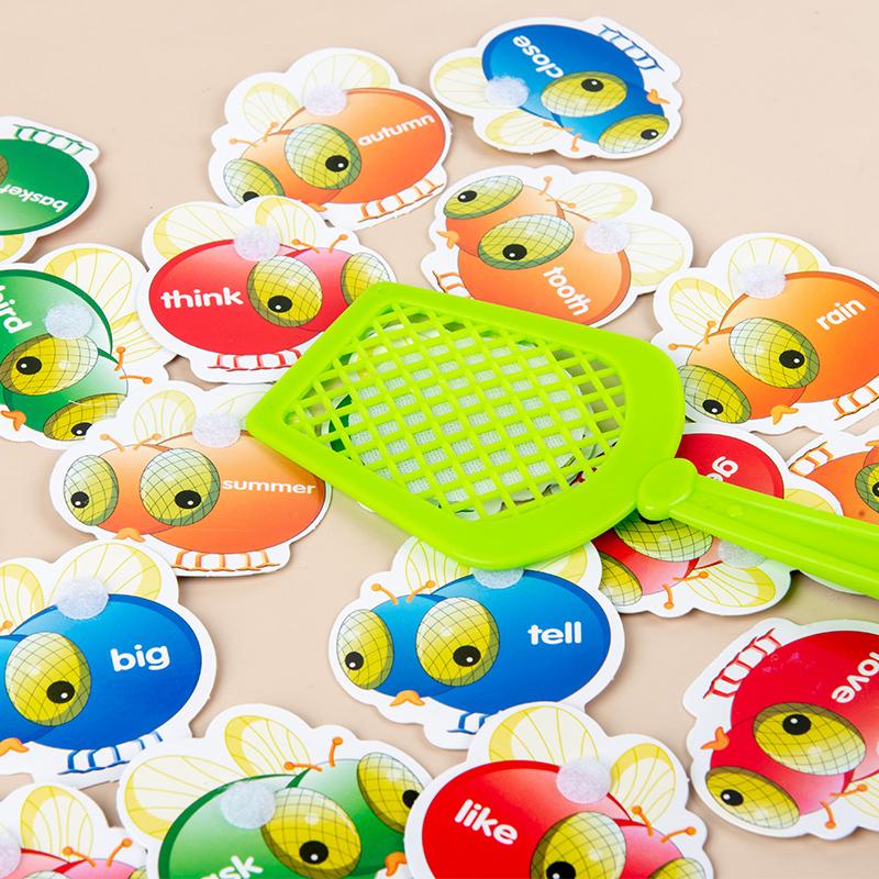 Montessori Learning English Words Beat The Fly Game Early Education Fly Swatter Toy Cognitive Alphabet Interactive Memory Toy