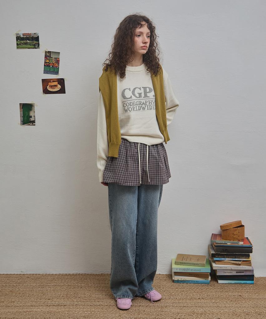 CGP (Women) Square Logo Knit_Cream
