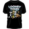 Camiseta negra estampada para hombre con personajes clásicos de Looney Tunes