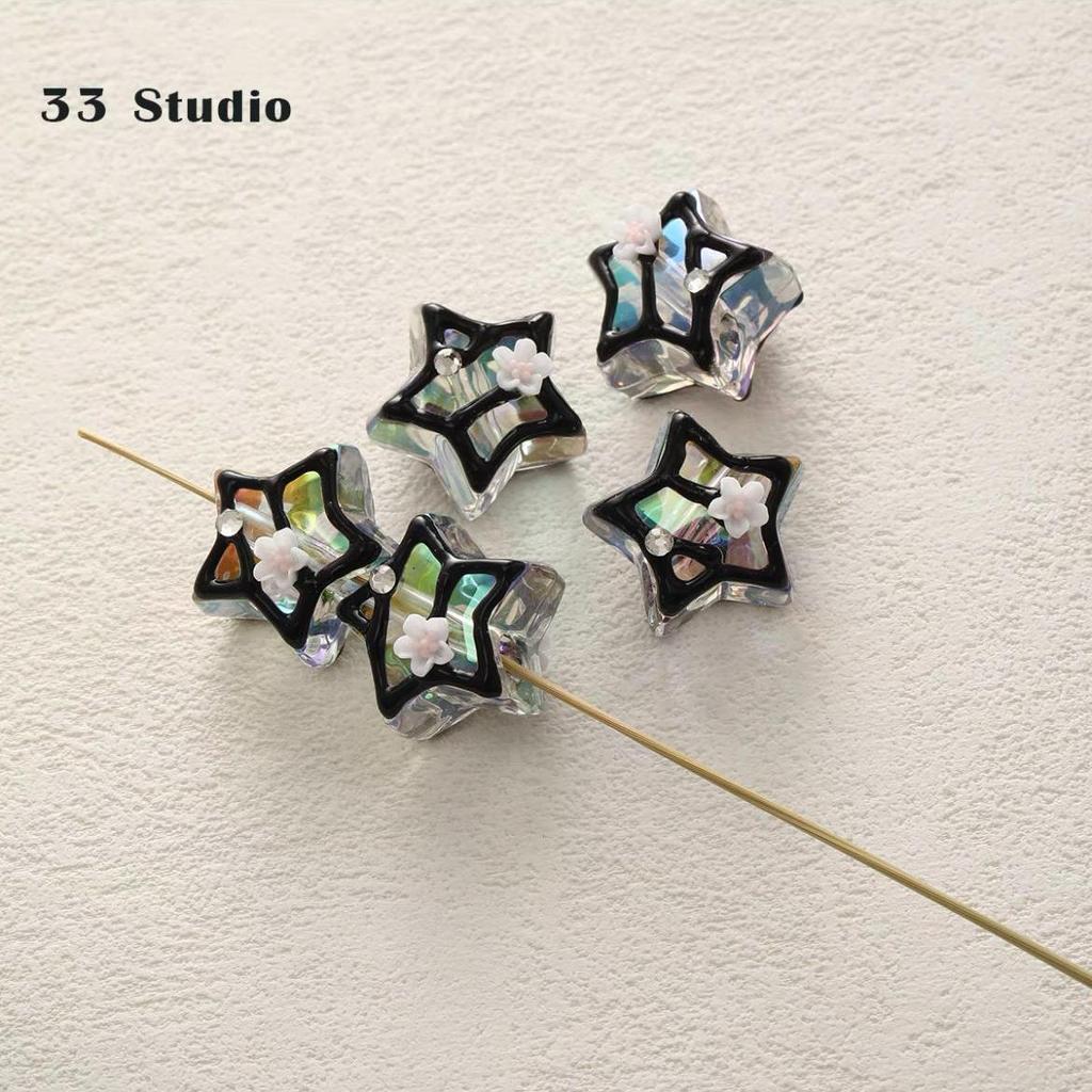 Pure Hand-painted Beads Stickers Diamonds Set Pearl Diy Jewelry Accessories Material Package Beads Car Pendant Cell Phone Chain Beads