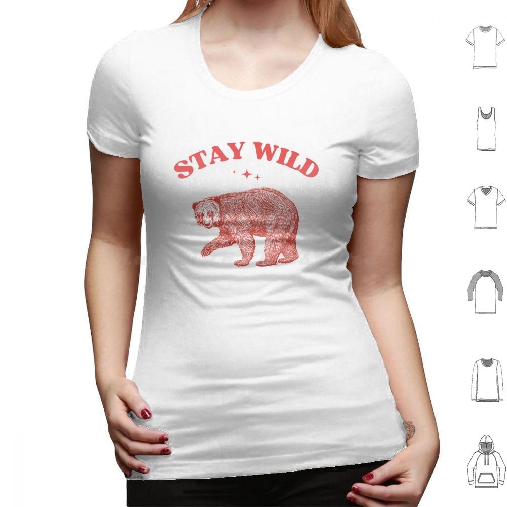 Stay Wild Womens Tee  Womens Cute Animals  Funny Animals  Weird Cute Tee T Shirt 6xl Cotton Cool Tee Funny Humorous Humor